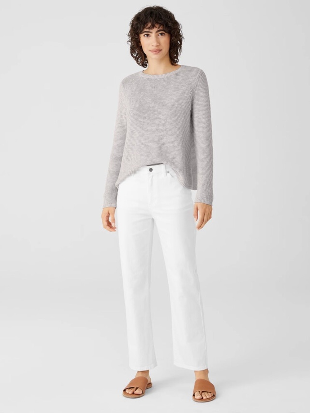 Eileen Fisher Organic Cotton Denim Straight Ankle Jeans - Slim Fit